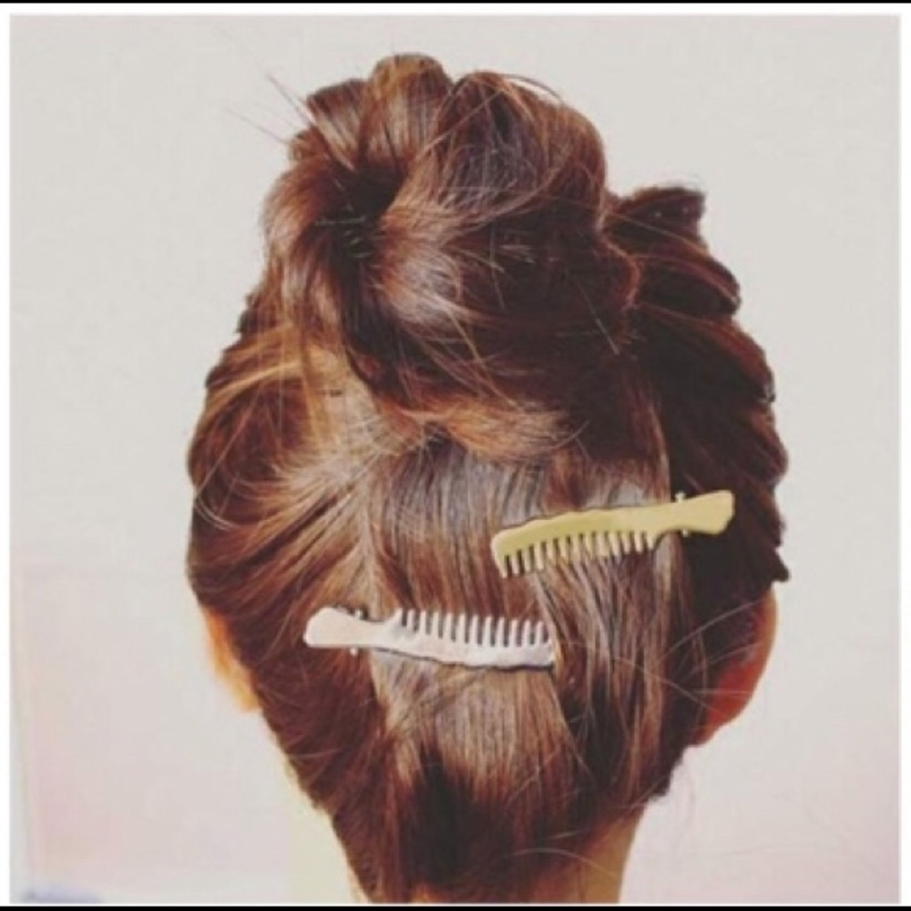 Hair comb clip - silver